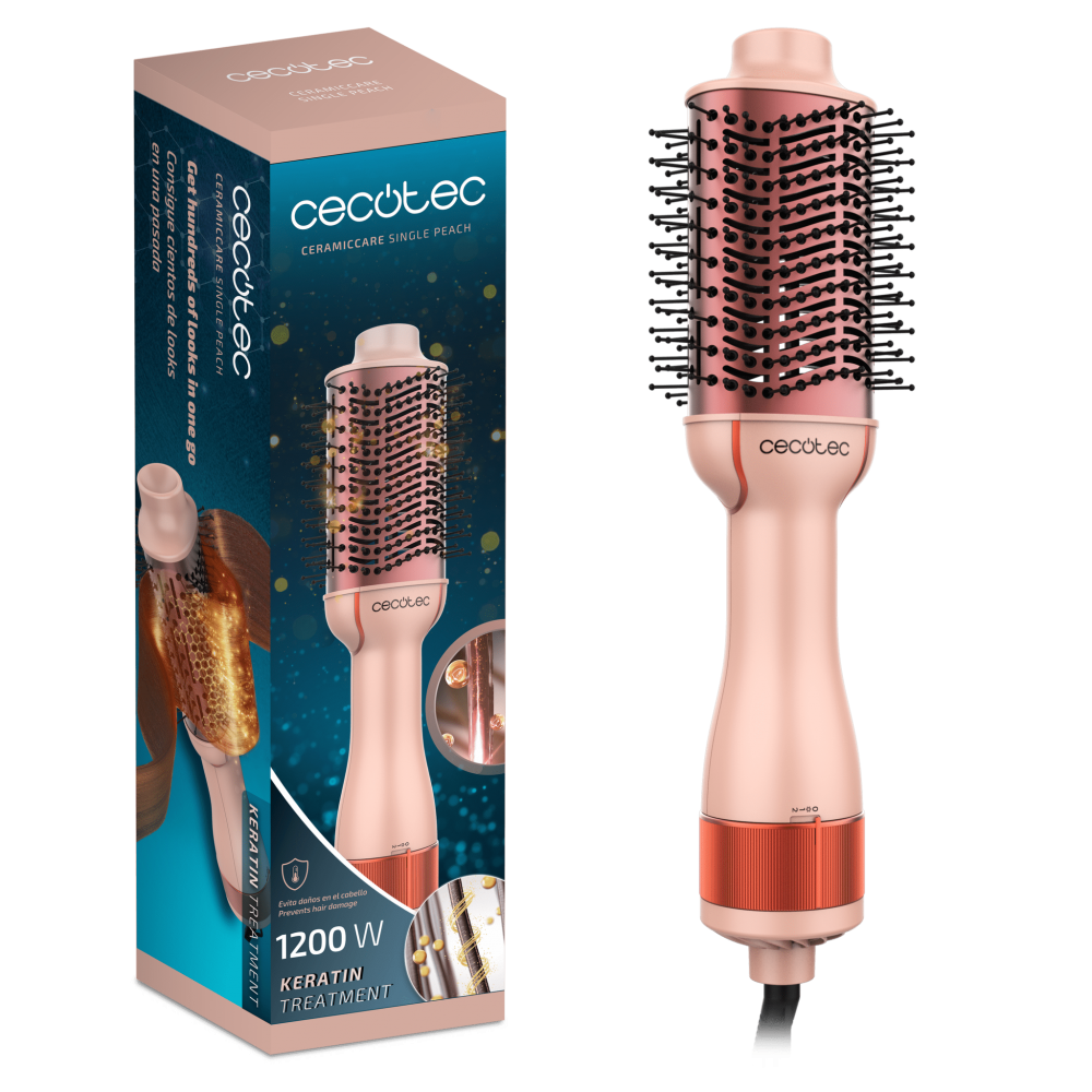 CeramicCare Single Peach Saç Kurutma ve Şekillendirme Fırçası