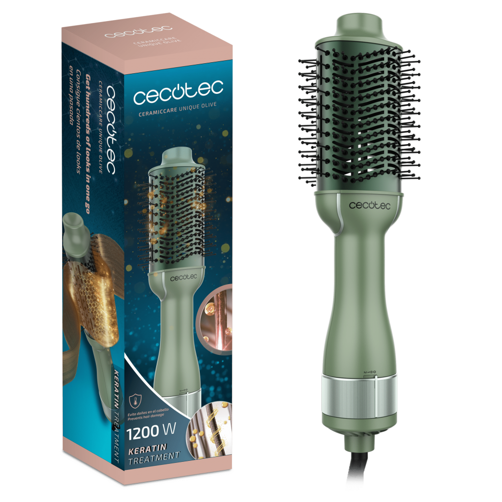 CeramicCare Unique Olive Saç Kurutma ve Şekillendirme Fırçası