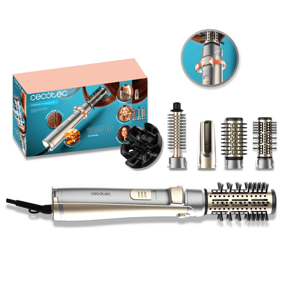 CeramicCare 5in1 AirBrush Gyro Çok Başlıklı Saç Kurutma ve Şekillendirme Fırçası